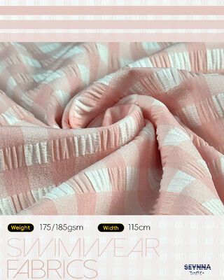 Klorya dayanıklı, iki yönlü elastik ve hızlı kuruma özelliklerine sahip çevre dostu mayo kumaşı