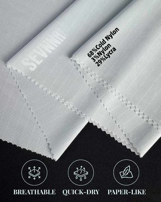 68% SOĞUK Nylon RB 3% Nylon 29% Lycra Malzemesi Dayanıklı ve Rahat Giyim İçin Geri Dönüştürülmüş Lycra Kumaşında Ayrıntılar