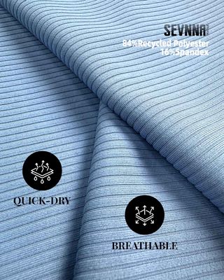 84% Geri dönüştürülmüş poliester 16% Spandex İçeriği Poliester Spandex Kumaş İhtiyaçlarınız için Özel Renk
