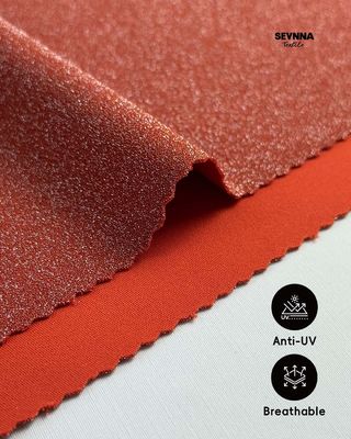 Yaz ve sonbahar için geri dönüştürülmüş naylon ve metalik bitirme ile 230 gram ağırlığında çift örgü kumaşı