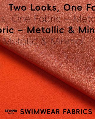 Yaz ve sonbahar için geri dönüştürülmüş naylon ve metalik bitirme ile 230 gram ağırlığında çift örgü kumaşı