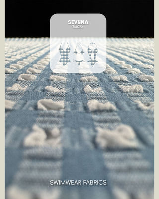 115cm genişliğinde, 170gm ağırlığında ve yüzme kıyafetleri için şık dokulu desenli premium dokulu yüzme kumaşı