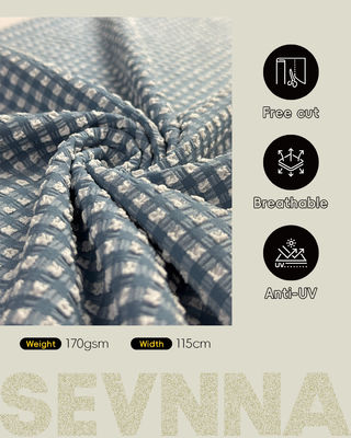 115cm genişliğinde, 170gm ağırlığında ve yüzme kıyafetleri için şık dokulu desenli premium dokulu yüzme kumaşı