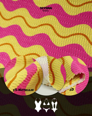 Çevre dostu Geri Dönüştürülmüş Mayo Kumaşı, %78 Geri Dönüştürülmüş Naylon, %5 Metalik Gümüş ve %17 Spandex