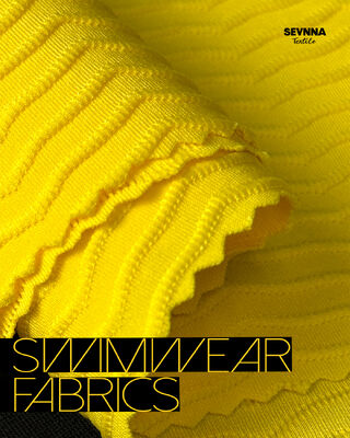 85% Geri Dönüştürülmüş Poliester + 15% Spandex, 125cm Genişliği ve Yüzme Kıyafetleri için Yüksek Dayanıklılık