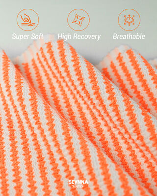 95% Geri Dönüştürülmüş Poliester + 5% Spandex ile Premium Teksturlu Yüzme Kumaşı, 280gm Ağırlık ve Yüzme Kıyafetleri için Yüksek Solunum