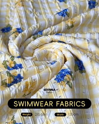 Yüksek Klor Dirençli Dokulu Yüzme Kumaşı, %92 Geri Dönüştürülmüş Naylon + %8 Spandeks ve Dayanıklı Mayolar için 215gsm Ağırlık