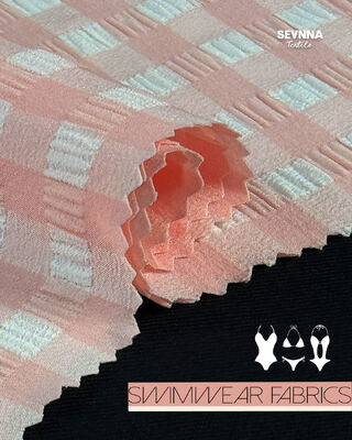 Klorya dayanıklı, iki yönlü elastik ve hızlı kuruma özelliklerine sahip çevre dostu mayo kumaşı