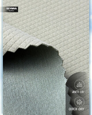 Rahat ve dayanıklı tekstil ürünleri için 260gm geri dönüşümlü polyester jacquard tarzı çift örgü kumaş