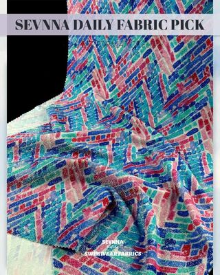 Width 145cm Recycled Swimwear Fabric Regular Fit Lightweight Breathable Fabric Suitable for Sustainable Swimwear Designs