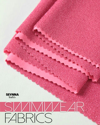 Eco Friendly Swimwear Fabric with 150cm Width Silver Lurex and GRS Certified for Sustainable Swimwear