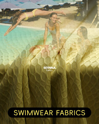 Çevre dostu mayo koleksiyonları için üstün dayanıklılık ve konfor sunan, çevresel standartları karşılamak üzere geliştirilmiş, çevre dostu mayo kumaşı